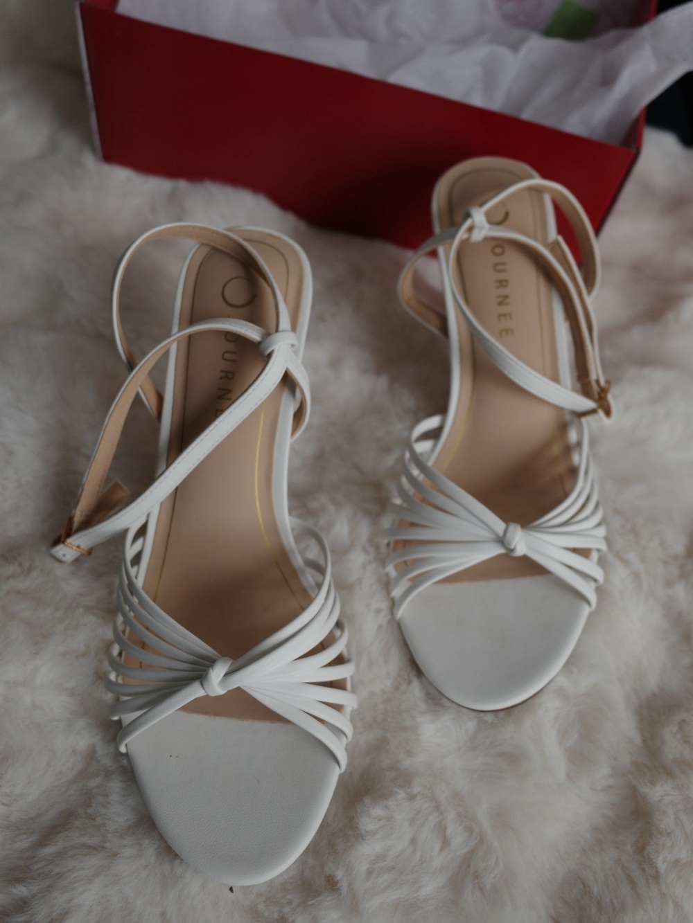 Journey Vanita White Strappy Knot Sandals